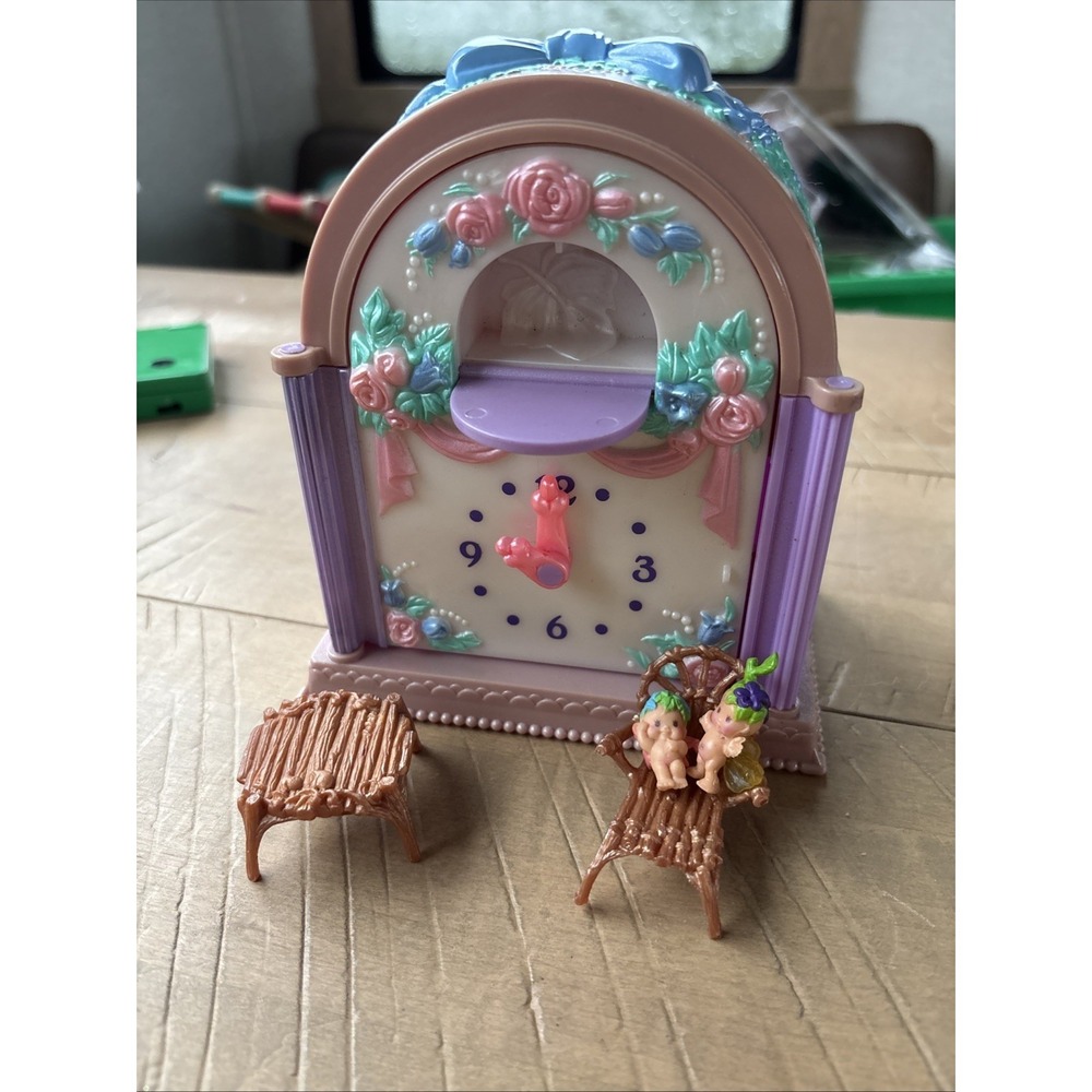 Vintage 1993 Fairy Winkles Clock House Playset 2 Fairies Furniture 90s Toy Y2K
